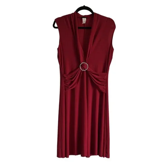 Perseption Concept Vintage Red Dress Rhinestone Ring Detail XL Valentines Day - Picture 1 of 7